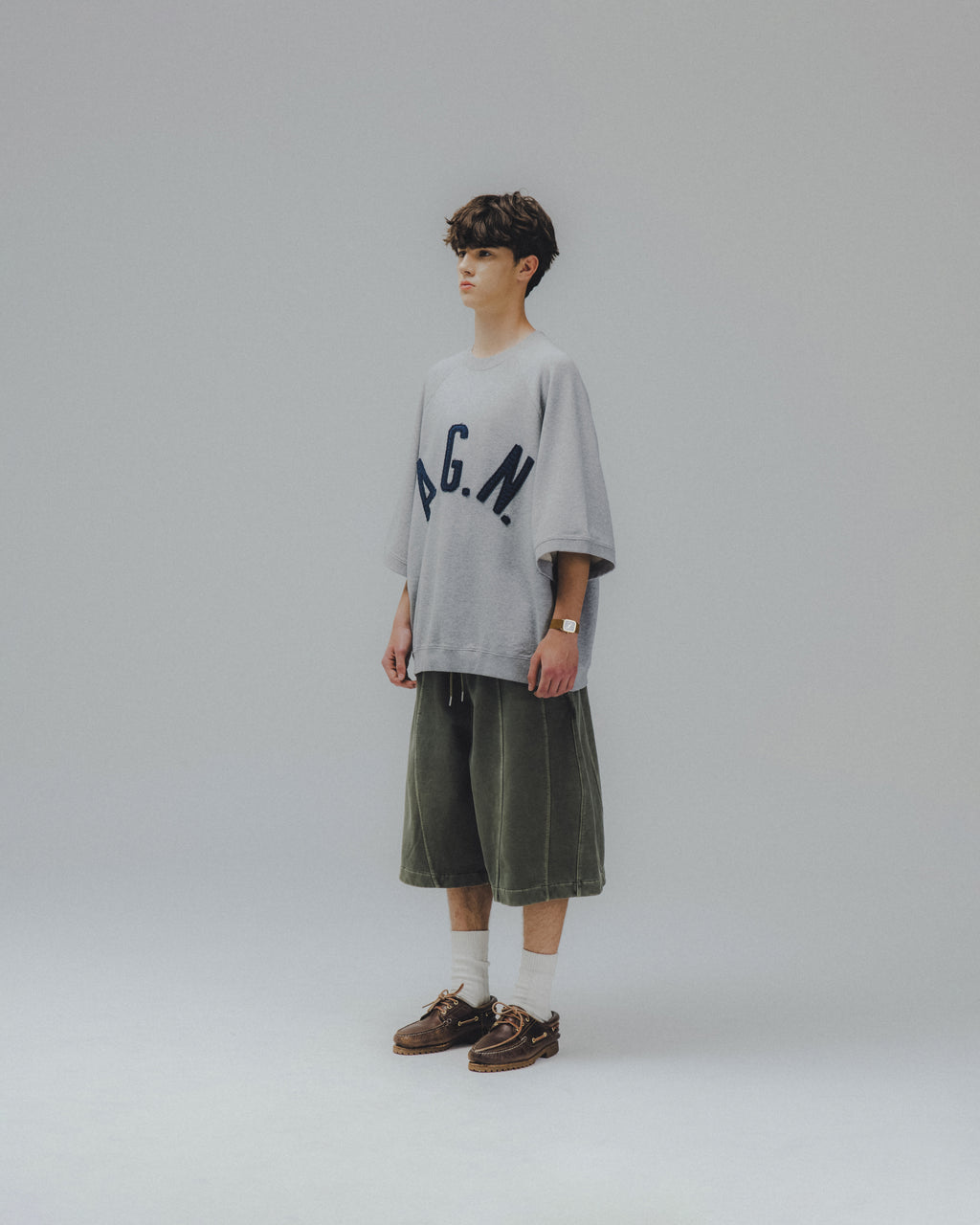 ANGLAN Iconic Pigment Sweat Half Pants - Green