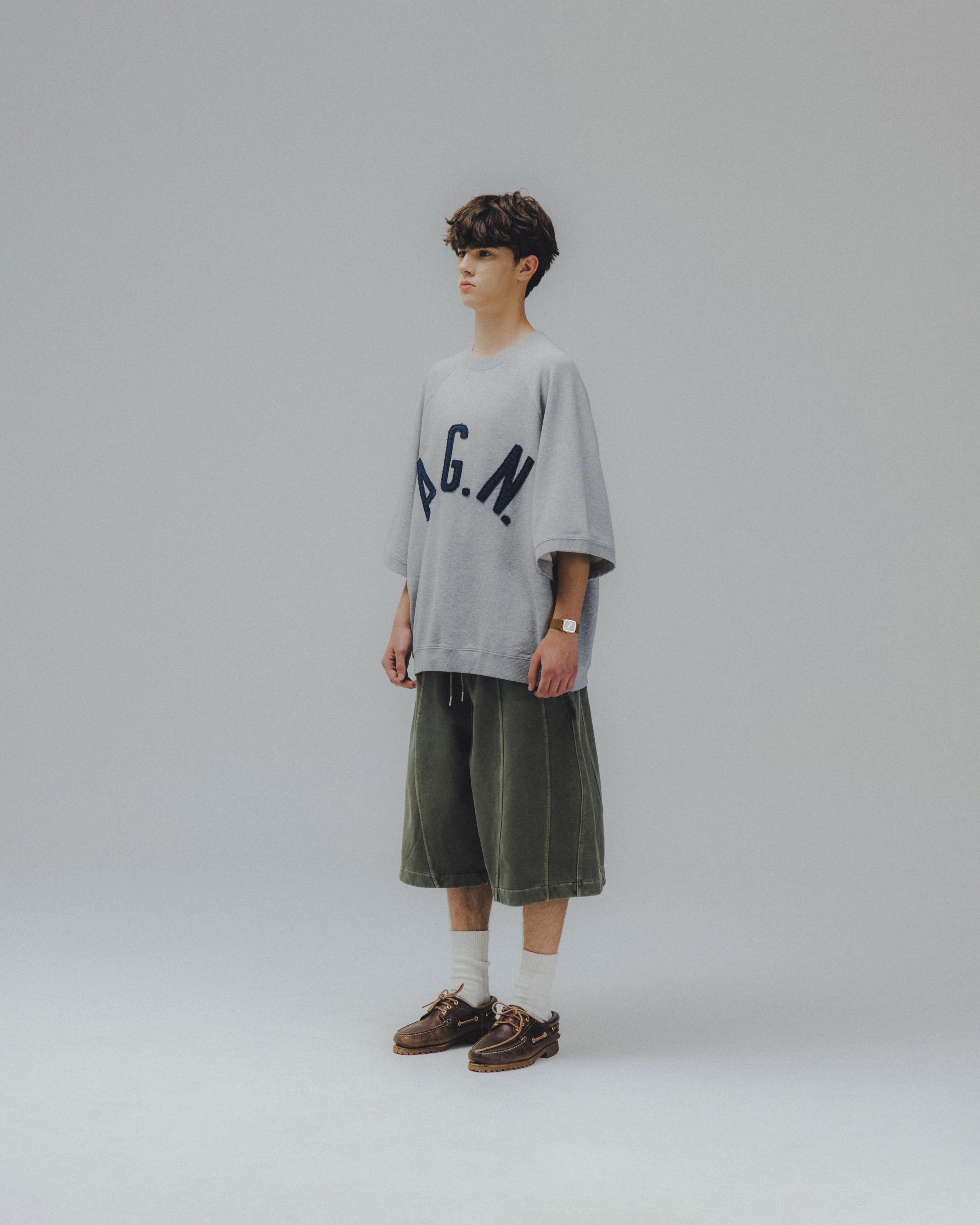 ANGLAN Iconic Pigment Sweat Half Pants - Green