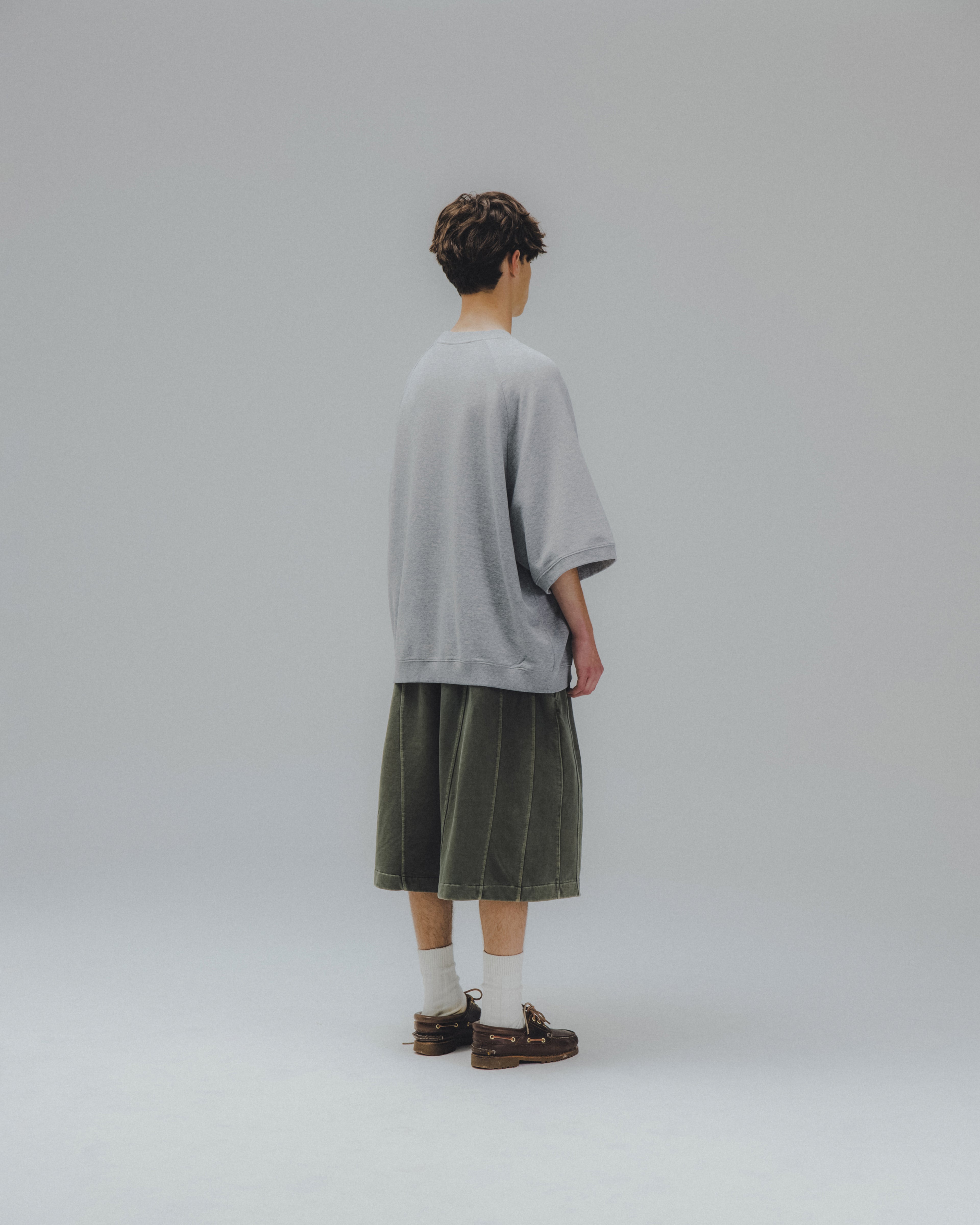 ANGLAN Iconic Pigment Sweat Half Pants - Green