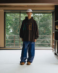 Width Print Hoodie - Brown by Anglan