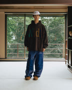 Width Print Hoodie - Brown by Anglan