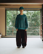 Anglan Terry Embroidered Pullover Crewneck - Blue Green