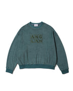 Anglan Terry Embroidered Pullover Crewneck - Blue Green