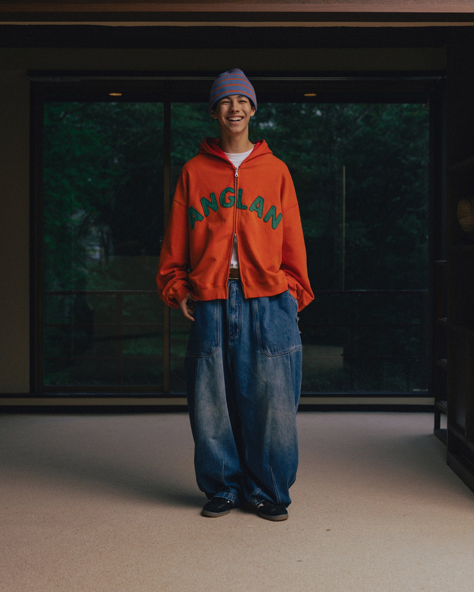 Anglan Fatigue Denim Balloon Pants - Washed Blue