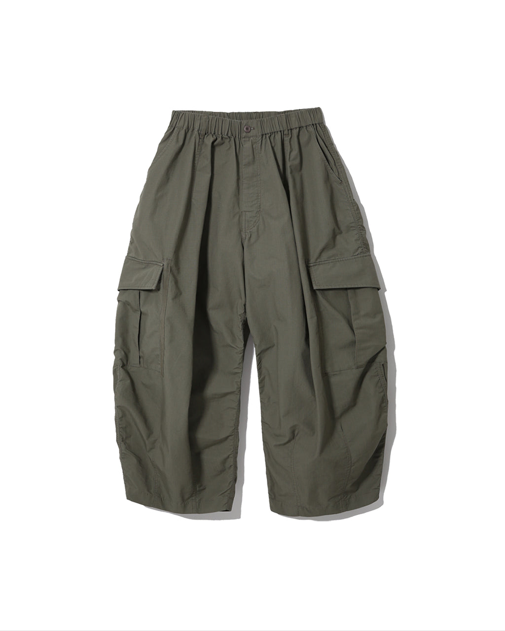 Anglan Ripstop Cargo Shirring Balloon Pants - Khaki