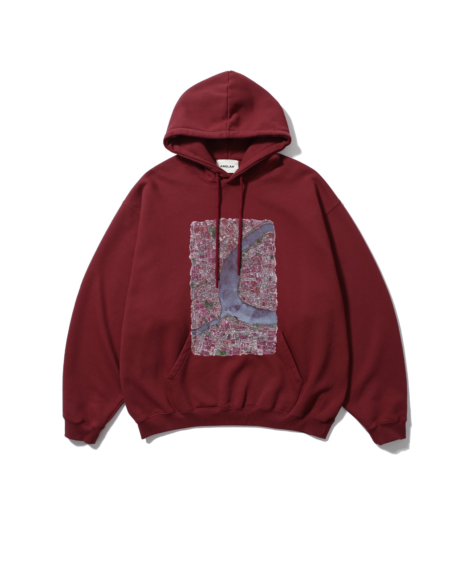 Han River Graphic Hoodie - Burgundy by Anglan