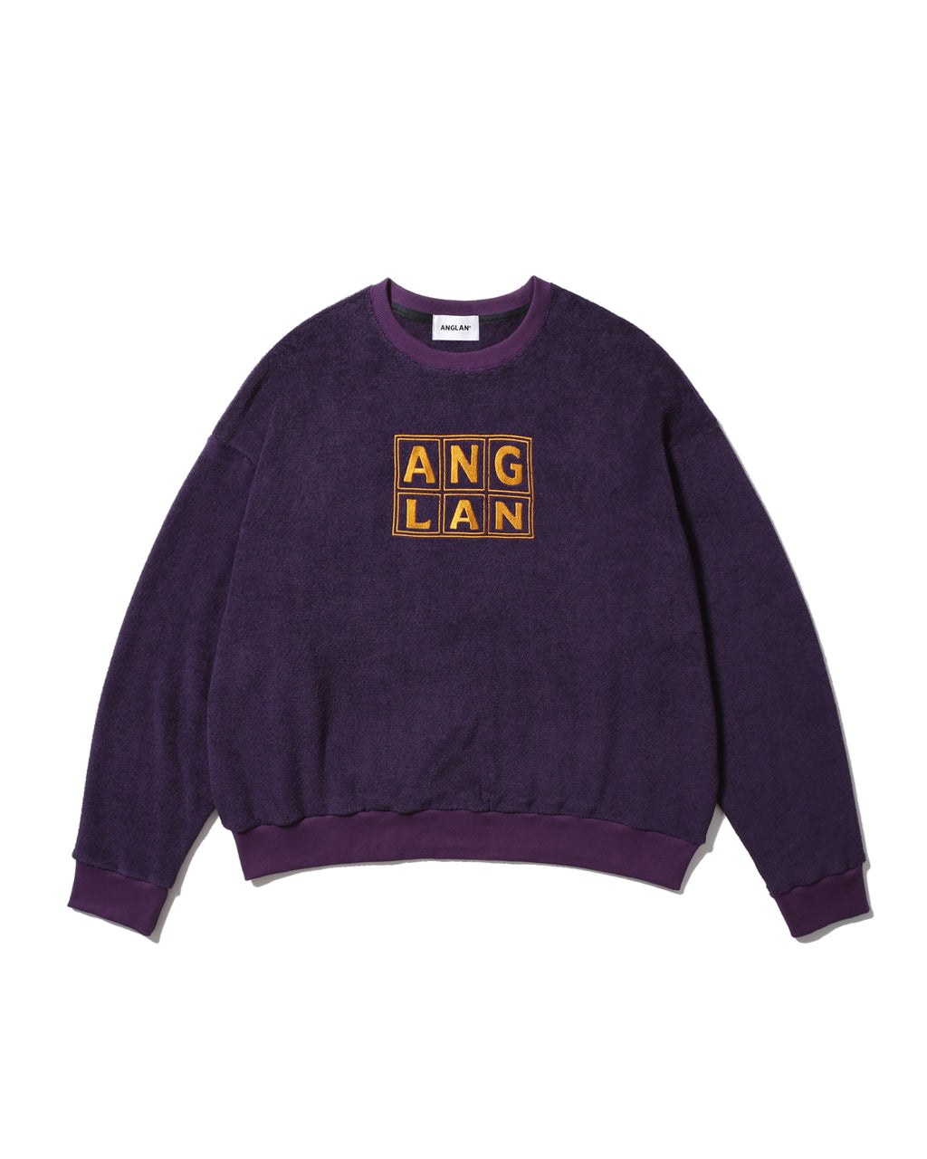 Anglan Terry Embroidered Pullover Crewneck - Purple