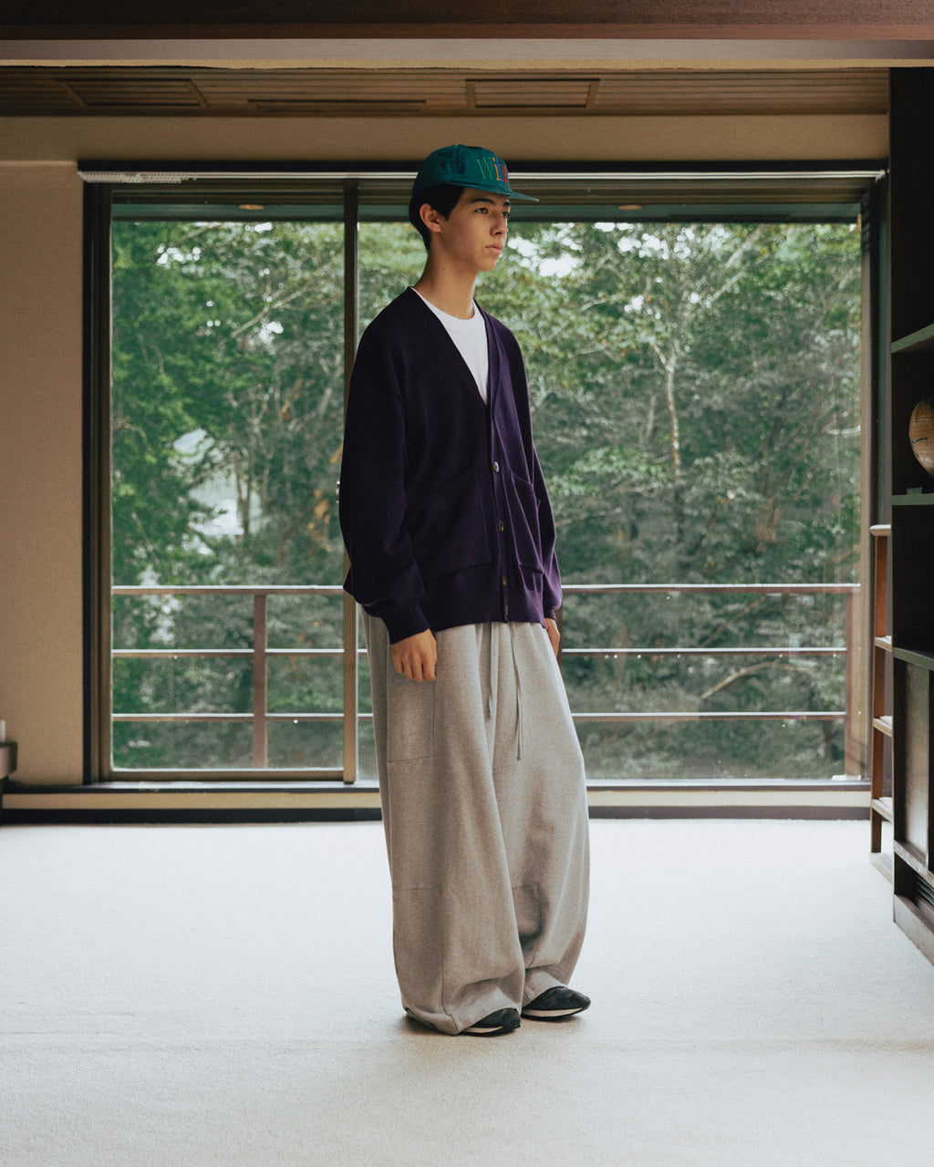 Anglan Paneled Sweat Balloon Pants - Melange Grey