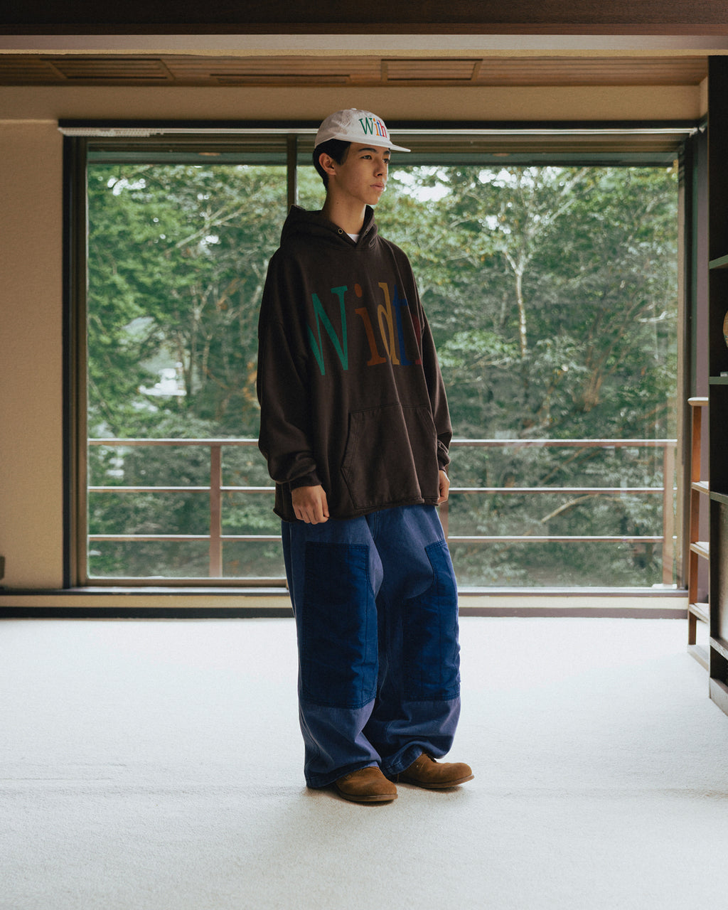 Width Print Hoodie - Brown by Anglan