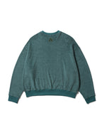 Anglan Terry Embroidered Pullover Crewneck - Blue Green
