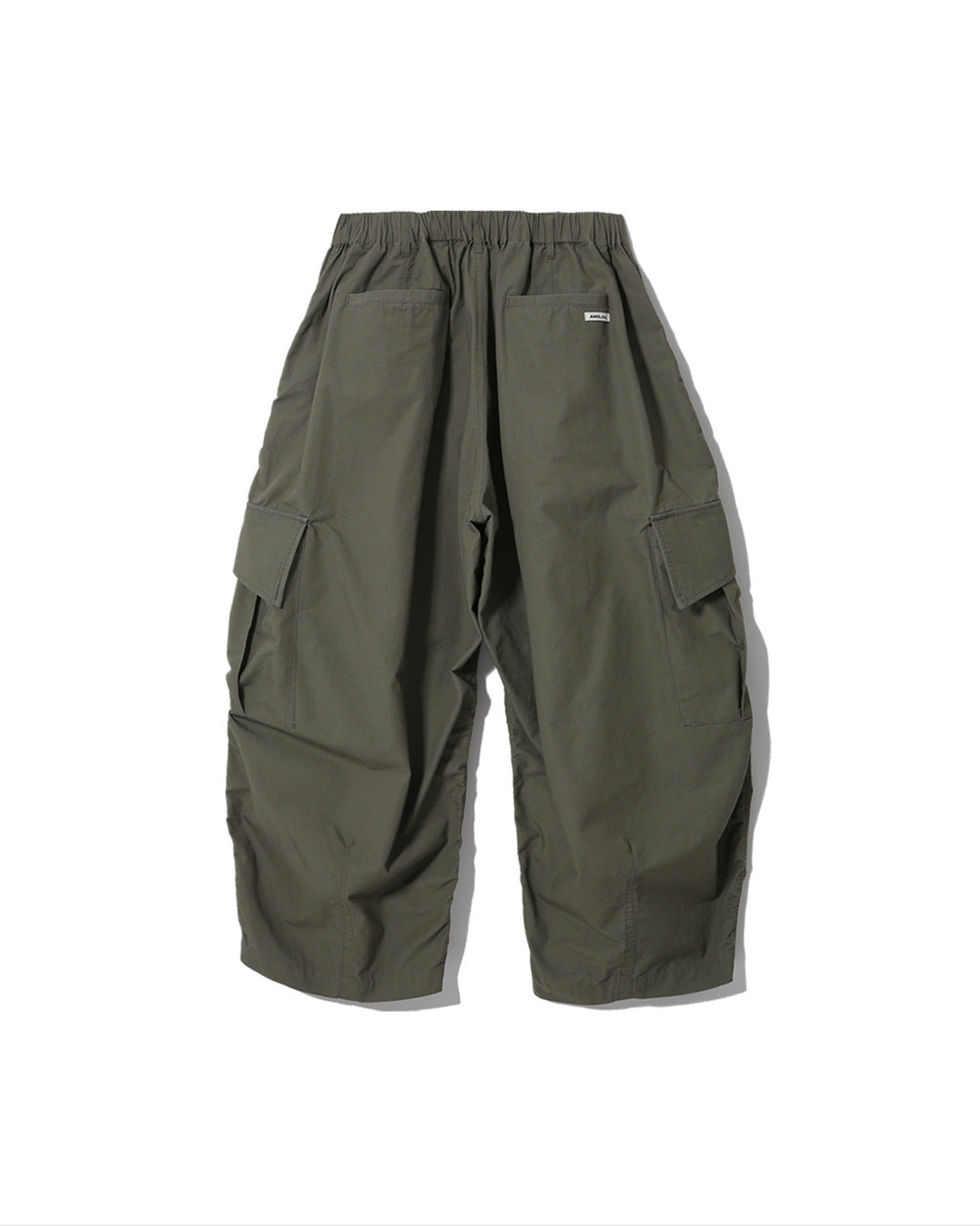 Anglan Ripstop Cargo Shirring Balloon Pants - Khaki