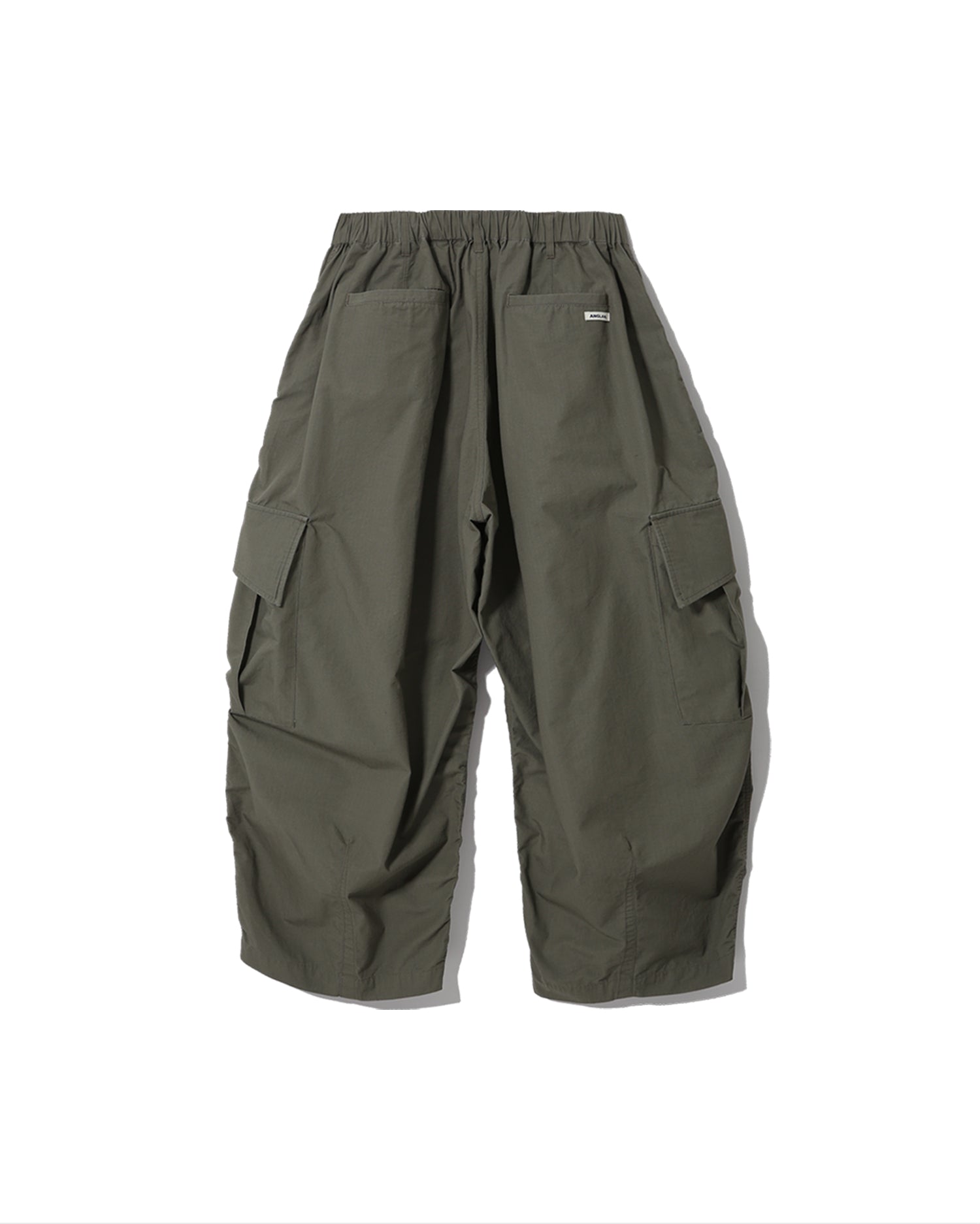 Anglan Ripstop Cargo Shirring Balloon Pants - Khaki