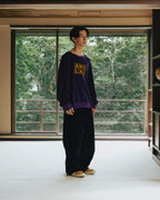 Anglan Terry Embroidered Pullover Crewneck - Purple