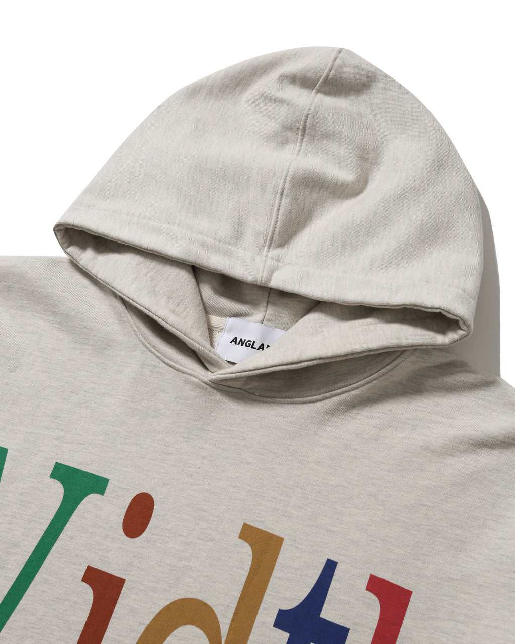 Anglan Width Print Hoodie - Oatmeal