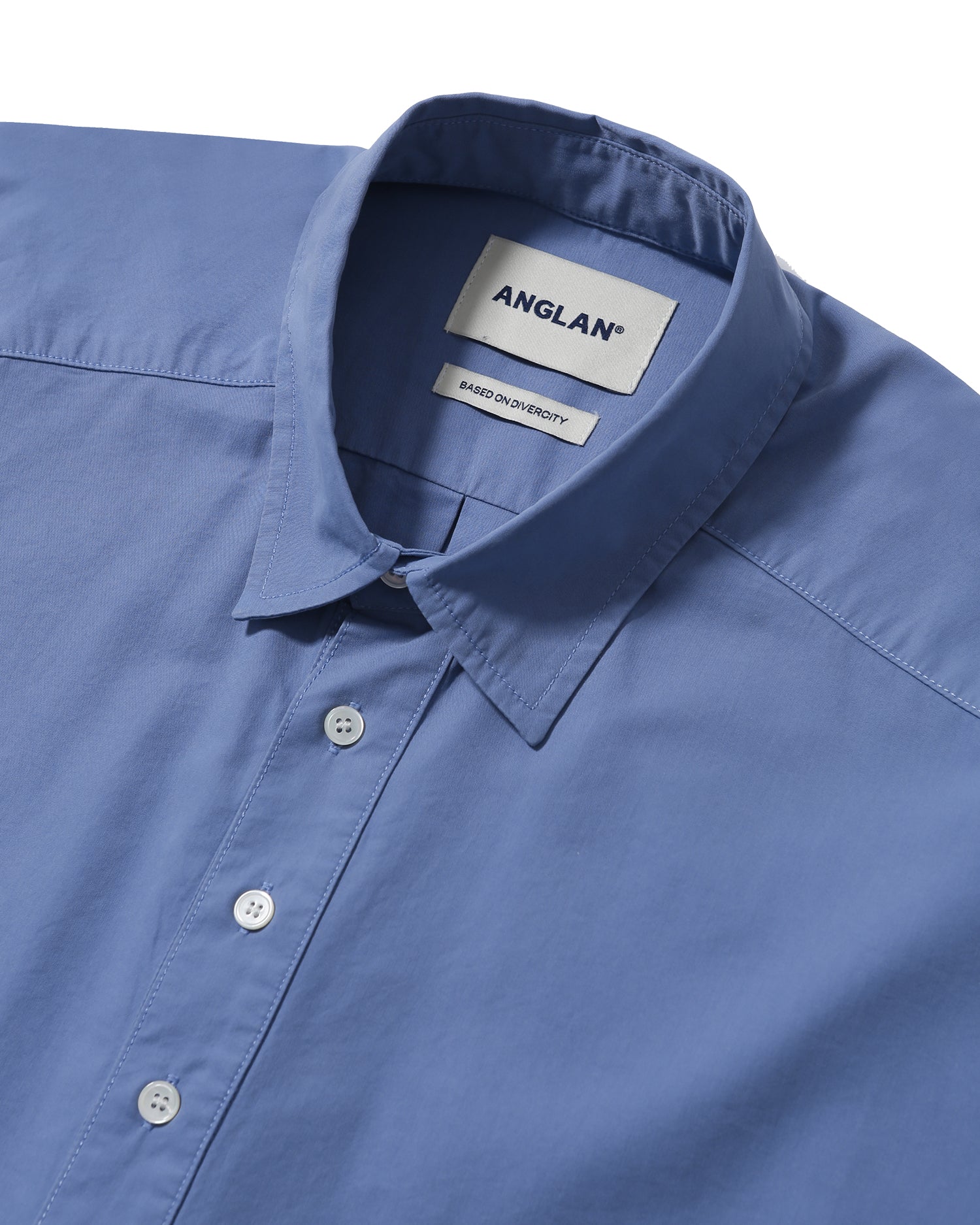 Anglan Pullover Side-Slit Shirt - Blue