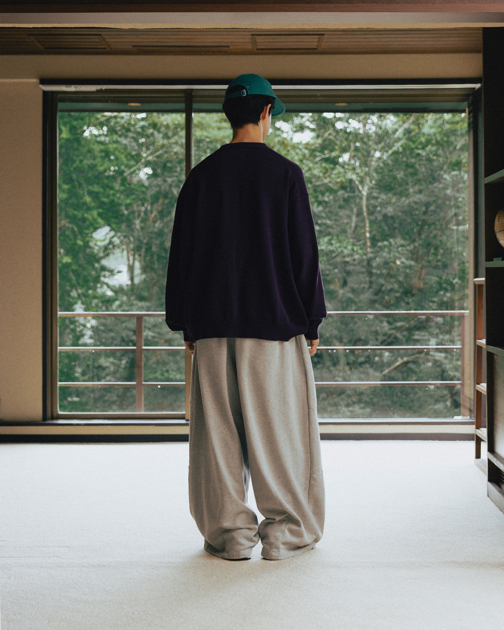 Anglan Paneled Sweat Balloon Pants - Melange Grey