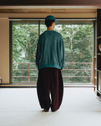 Anglan Terry Embroidered Pullover Crewneck - Blue Green