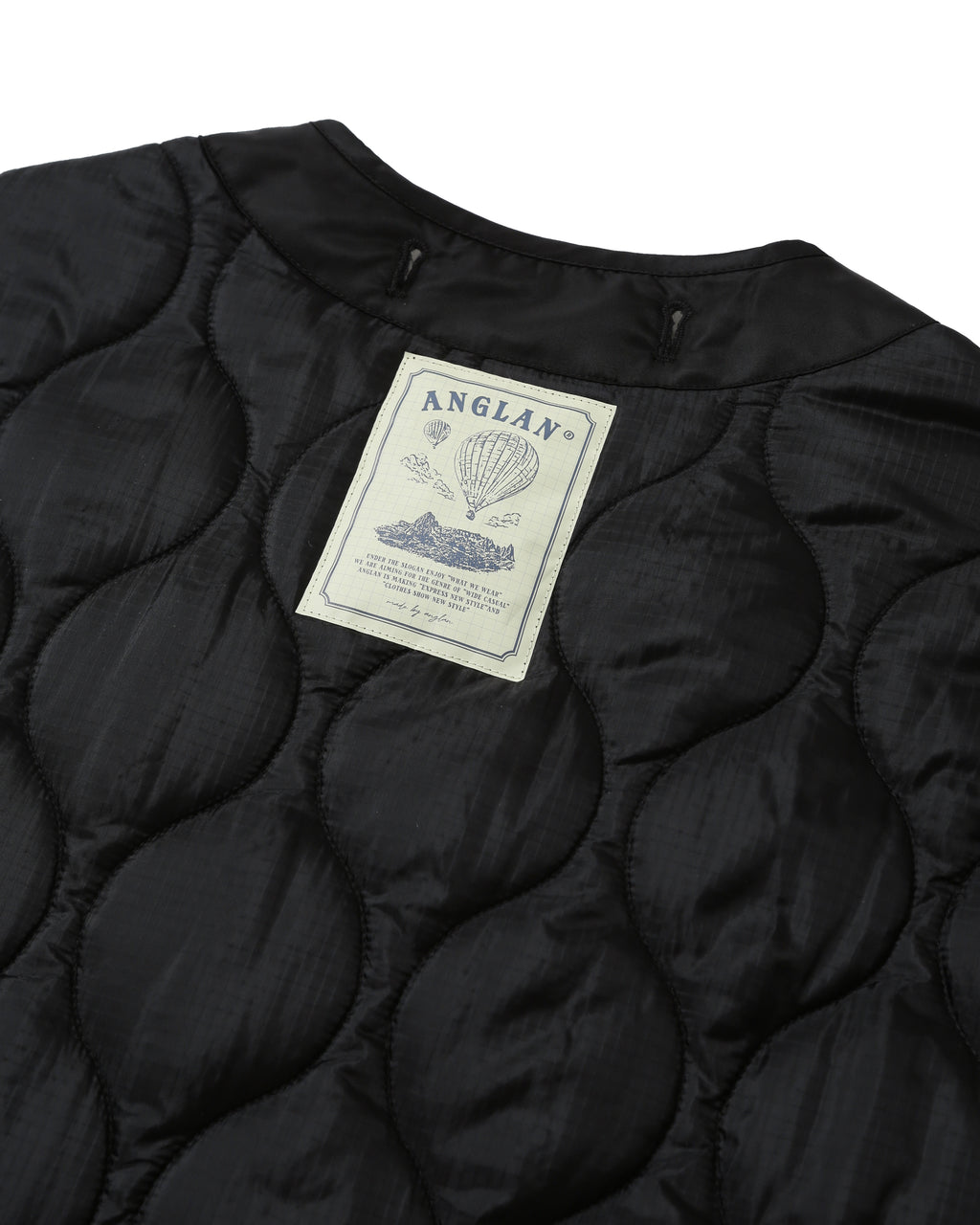 Military Quilted Liner Jacket - Black by Anglan