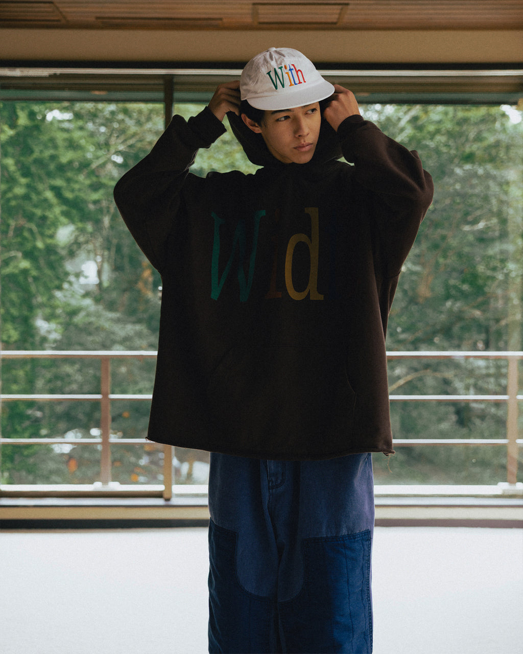 Width Print Hoodie - Brown by Anglan