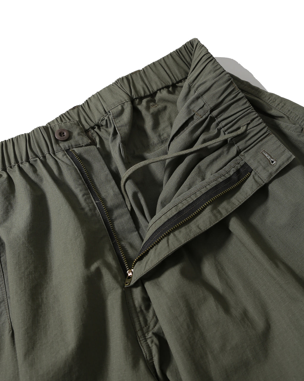 Anglan Ripstop Cargo Shirring Balloon Pants - Khaki
