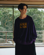 Anglan Terry Embroidered Pullover Crewneck - Purple
