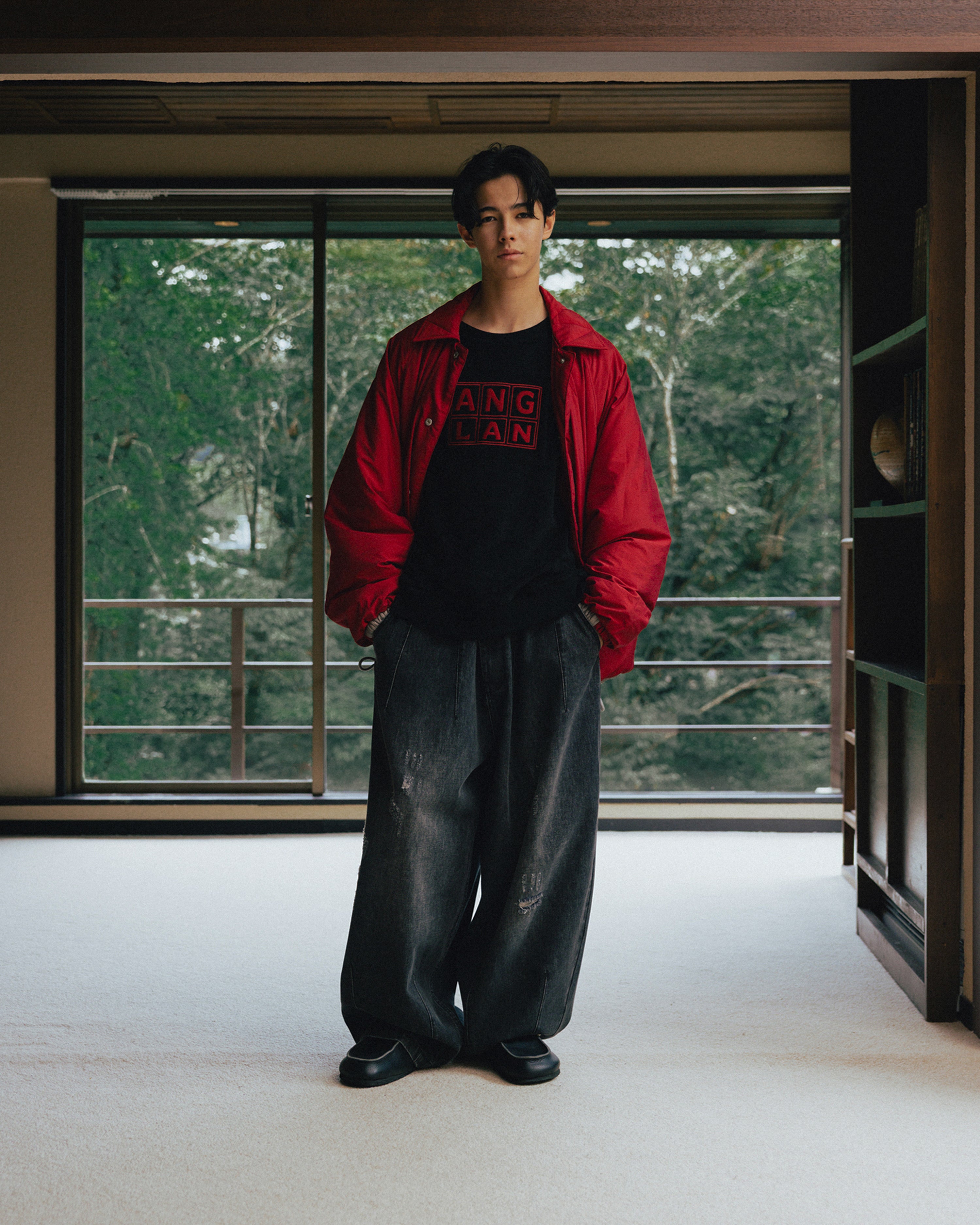 Anglan Western Balloon Denim Pants - Washed Black