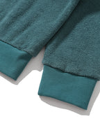 Anglan Terry Embroidered Pullover Crewneck - Blue Green