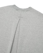 ANGLAN Valley Tuck Sweat Half Tee - Melange Grey
