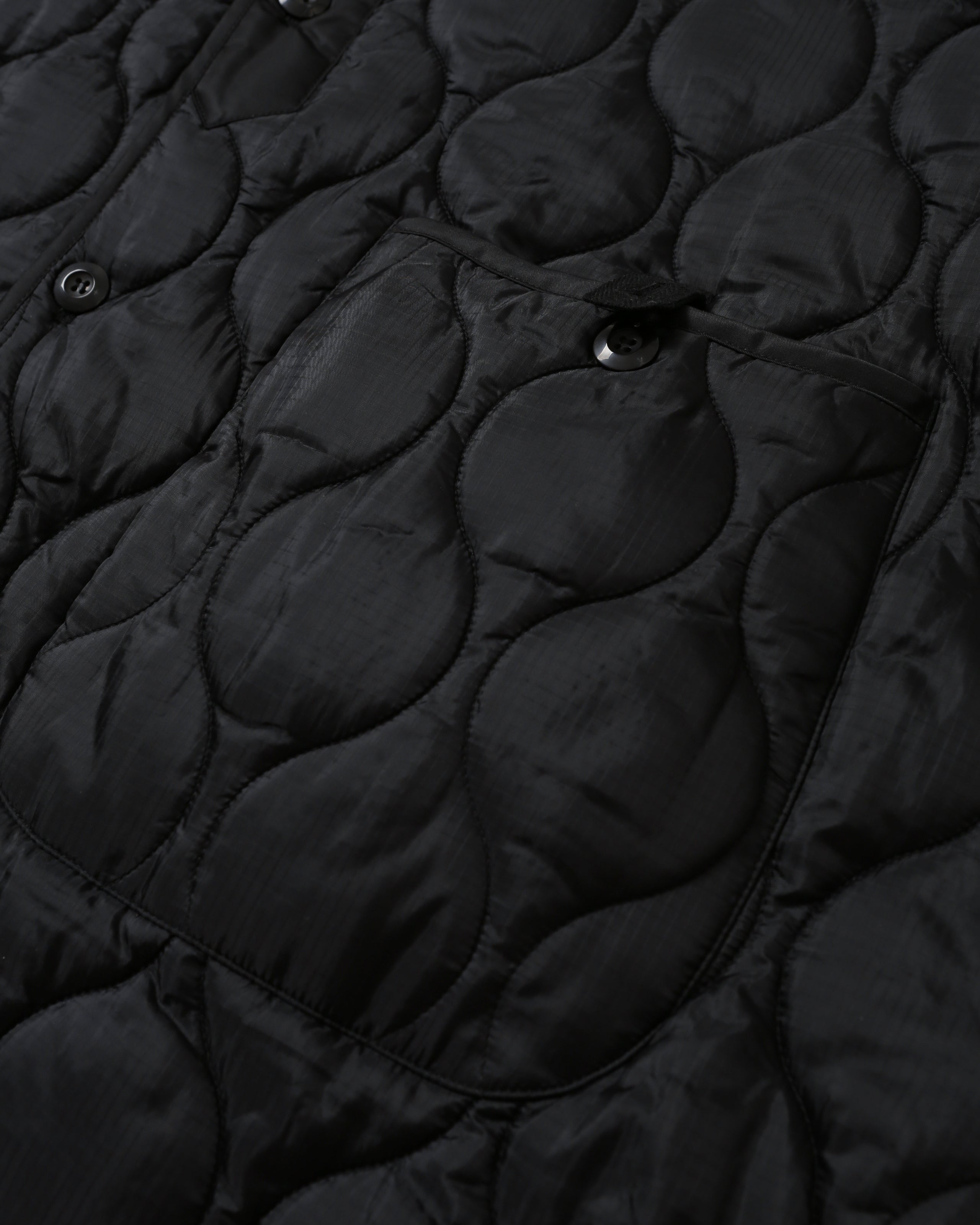 Military Quilted Liner Jacket - Black by Anglan