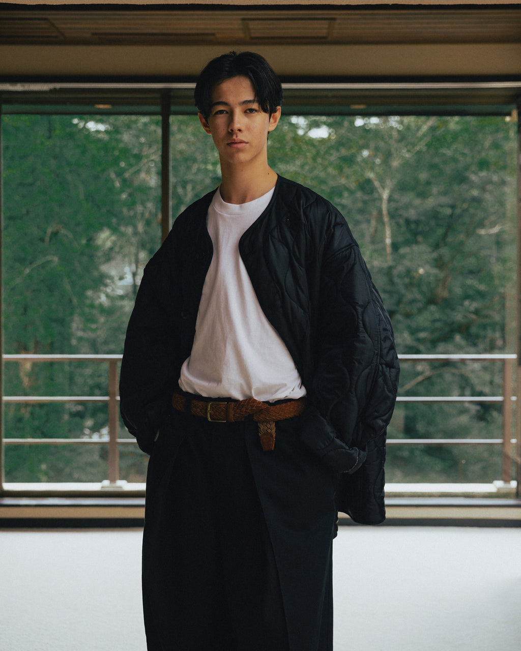 Military Quilted Liner Jacket - Black by Anglan