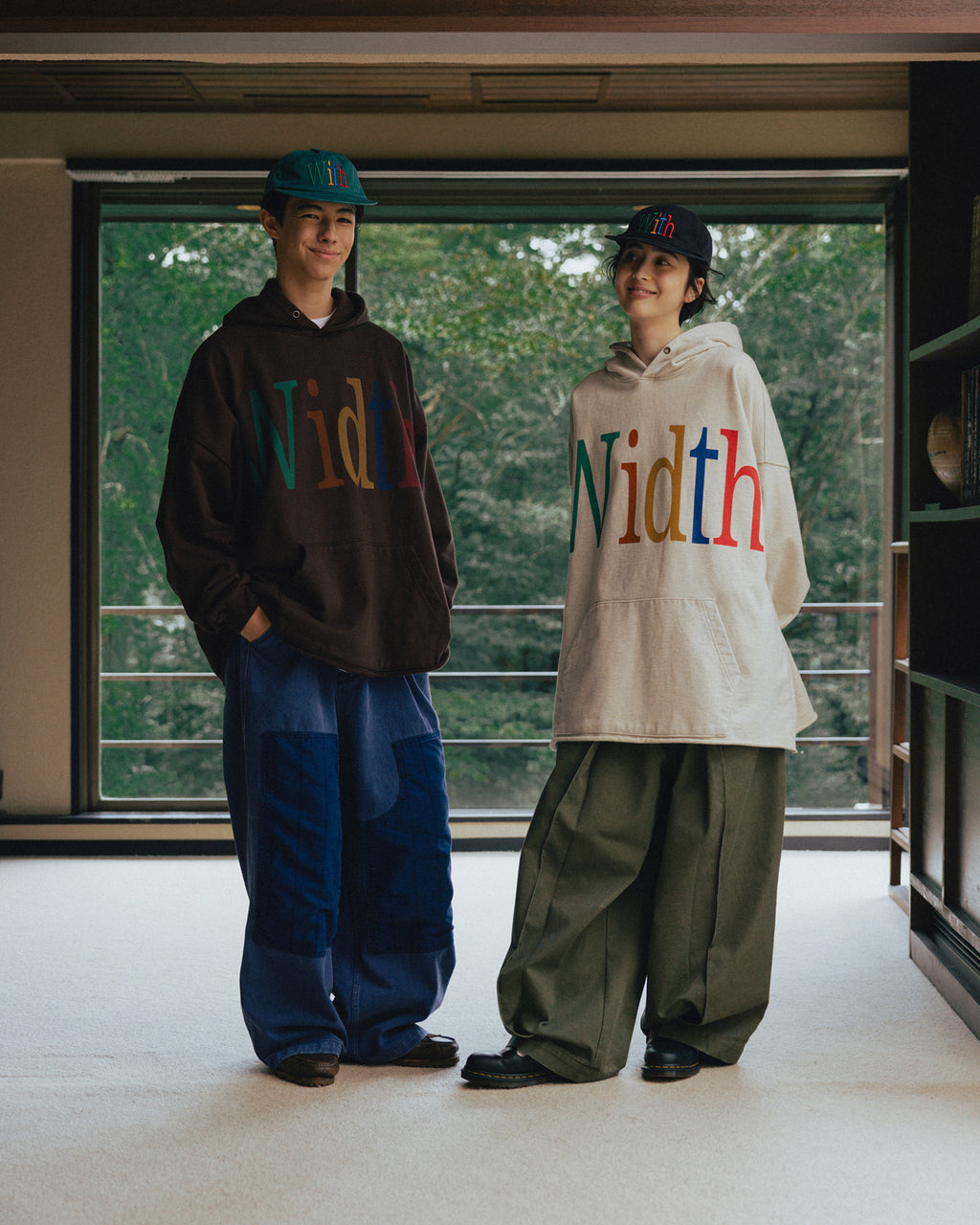 Width Print Hoodie - Brown by Anglan