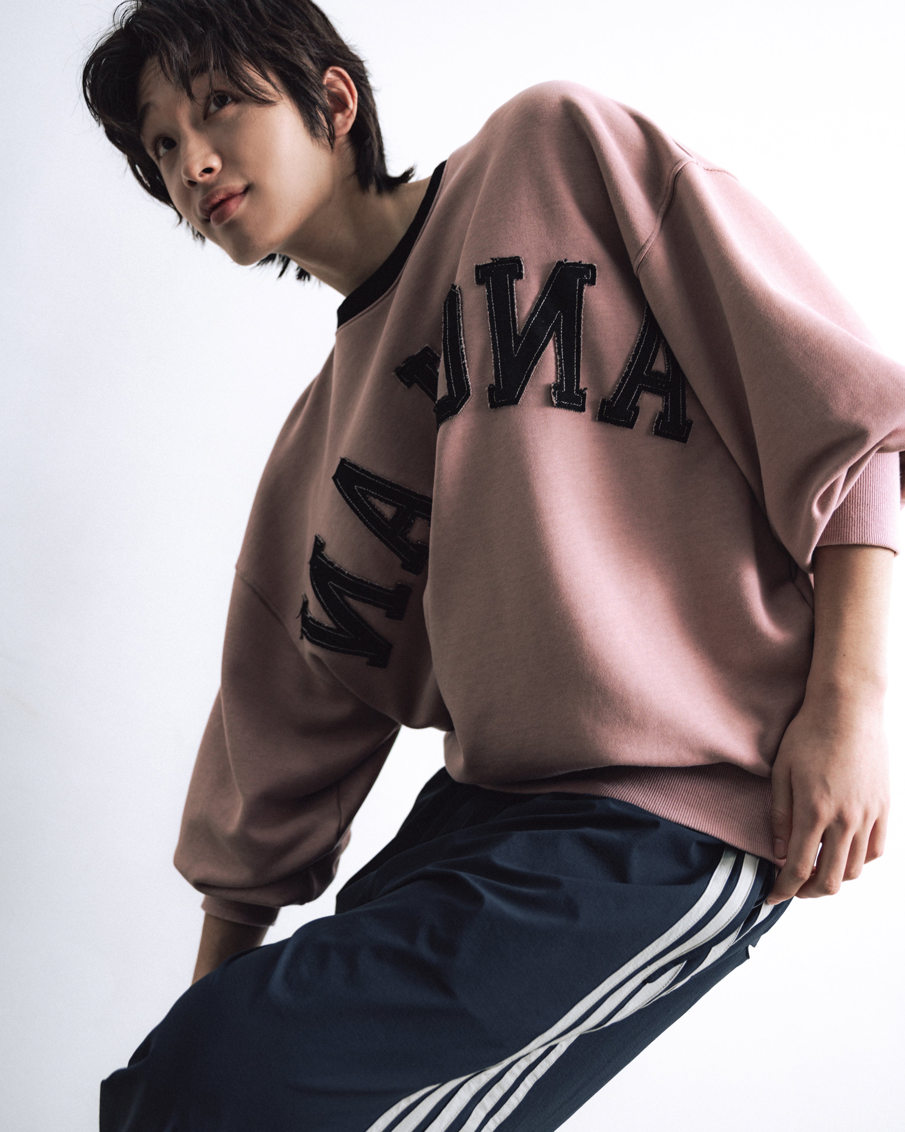 ANGLAN  Palette Appliqué Sweat Shirt - Pink