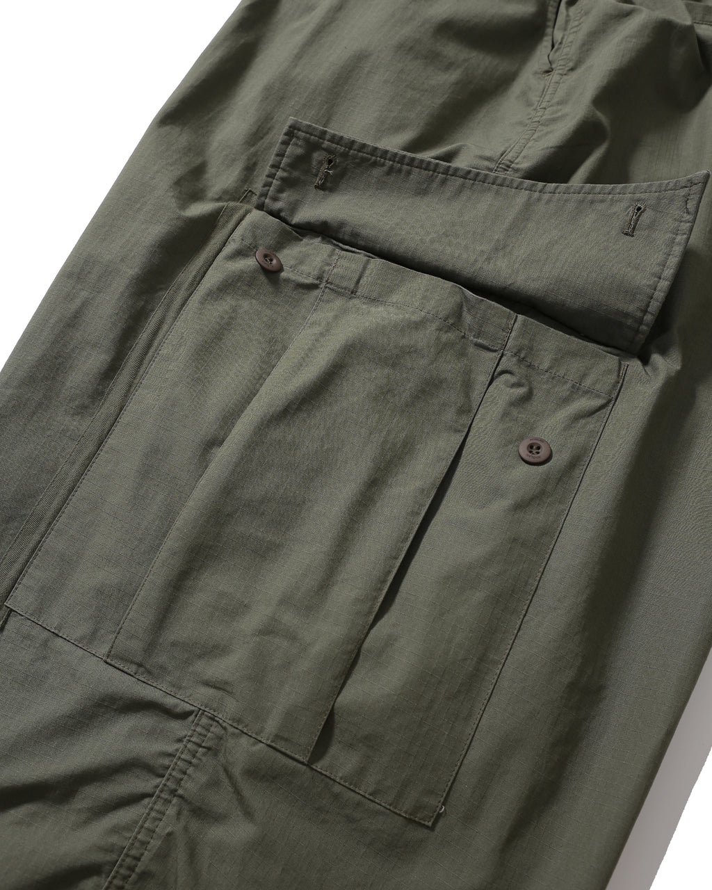 Anglan Ripstop Cargo Shirring Balloon Pants - Khaki