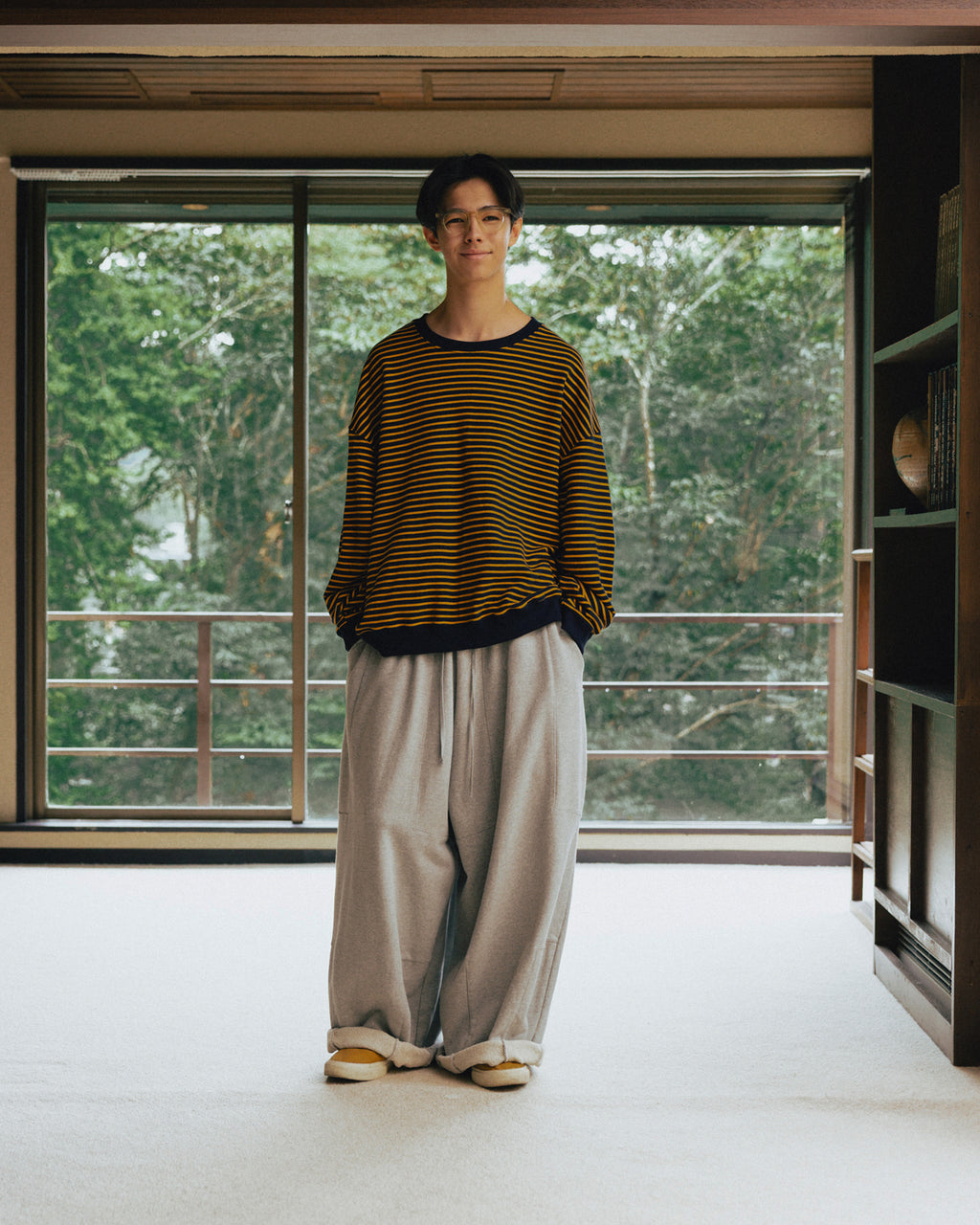 Anglan Paneled Sweat Balloon Pants - Melange Grey