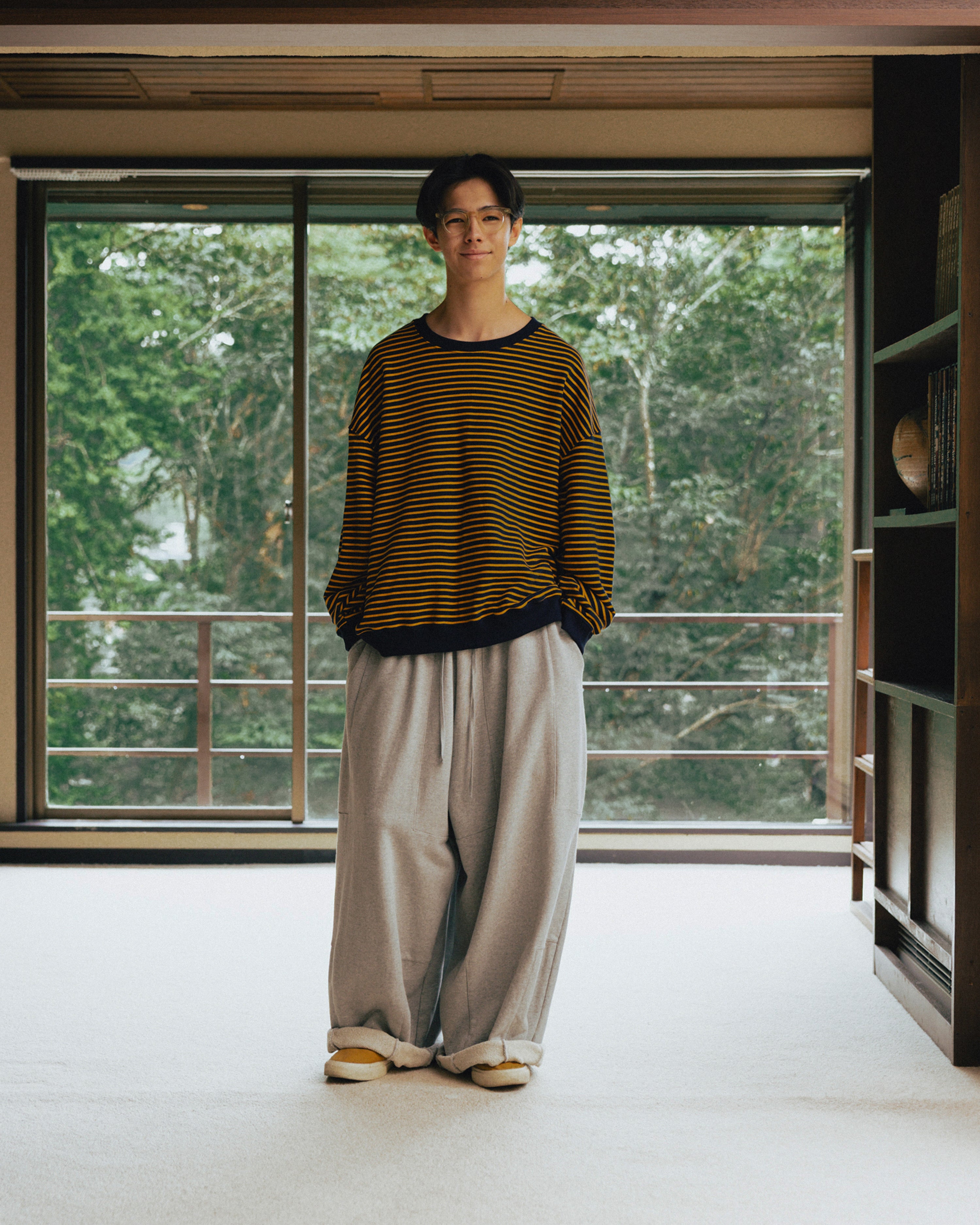 Anglan Paneled Sweat Balloon Pants - Melange Grey