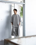 ANGLAN Valley Tuck Half Pants - Melange grey