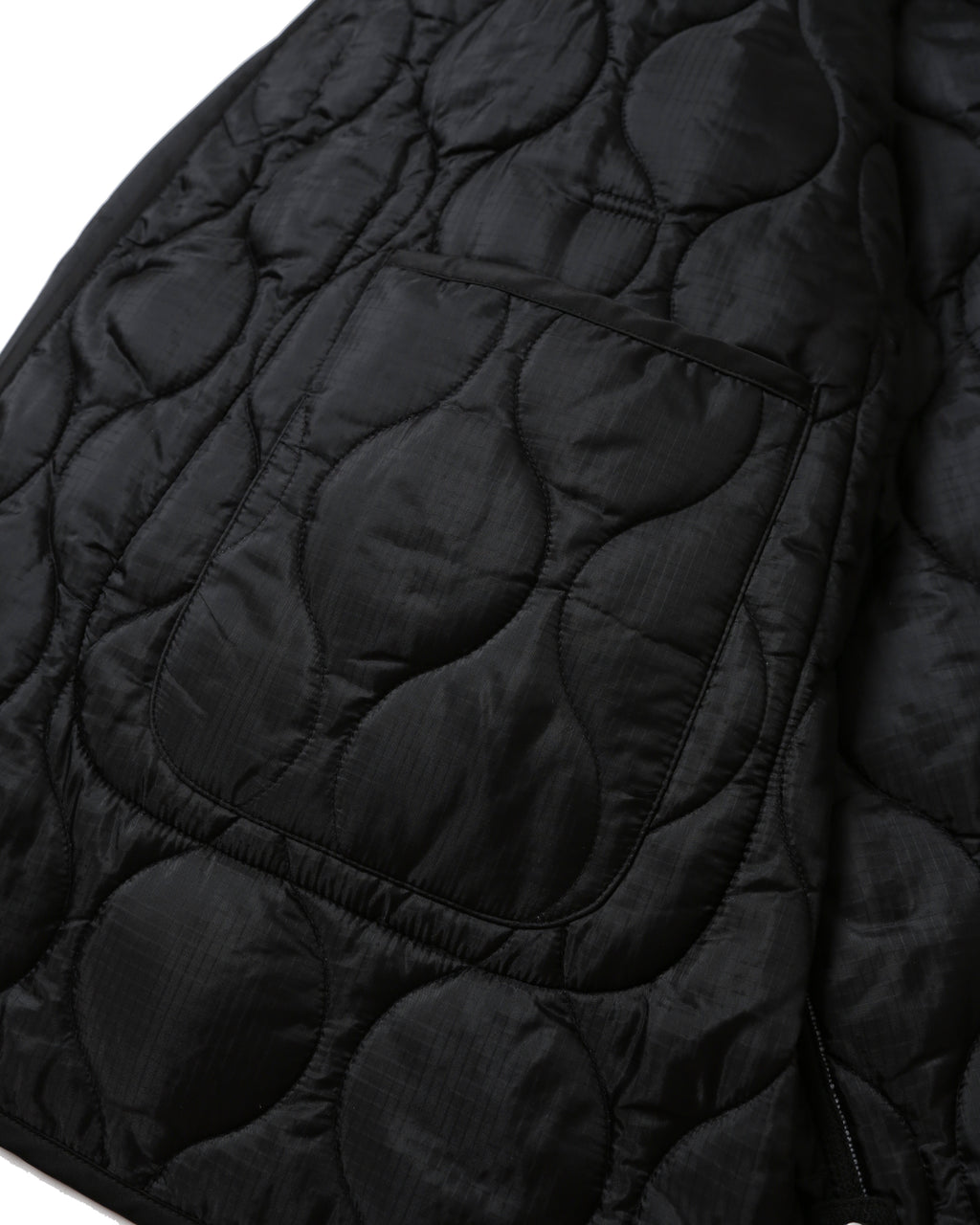 Military Quilted Liner Jacket - Black by Anglan