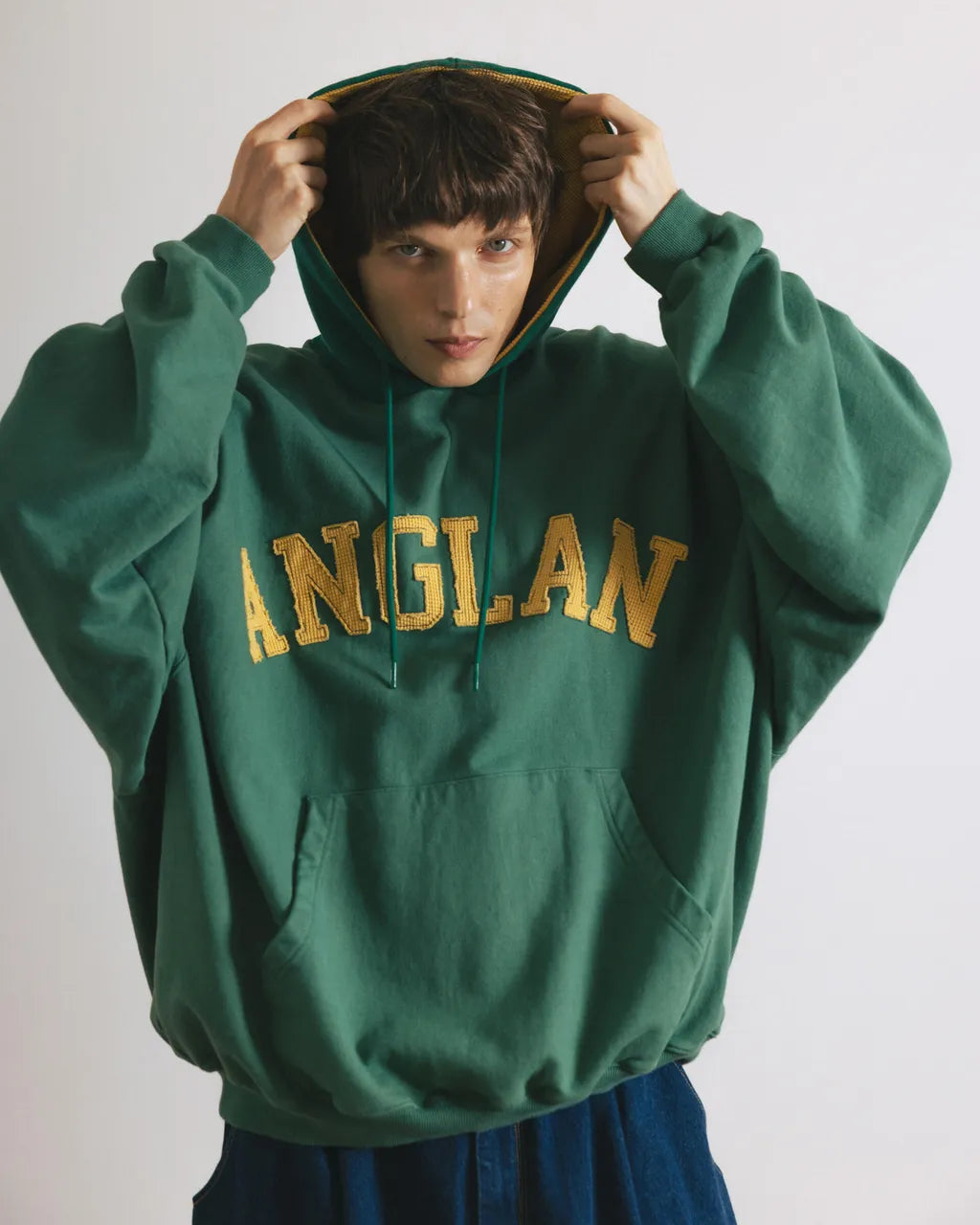 Anglan Palette Mix Appliqué Hoodie - Green
