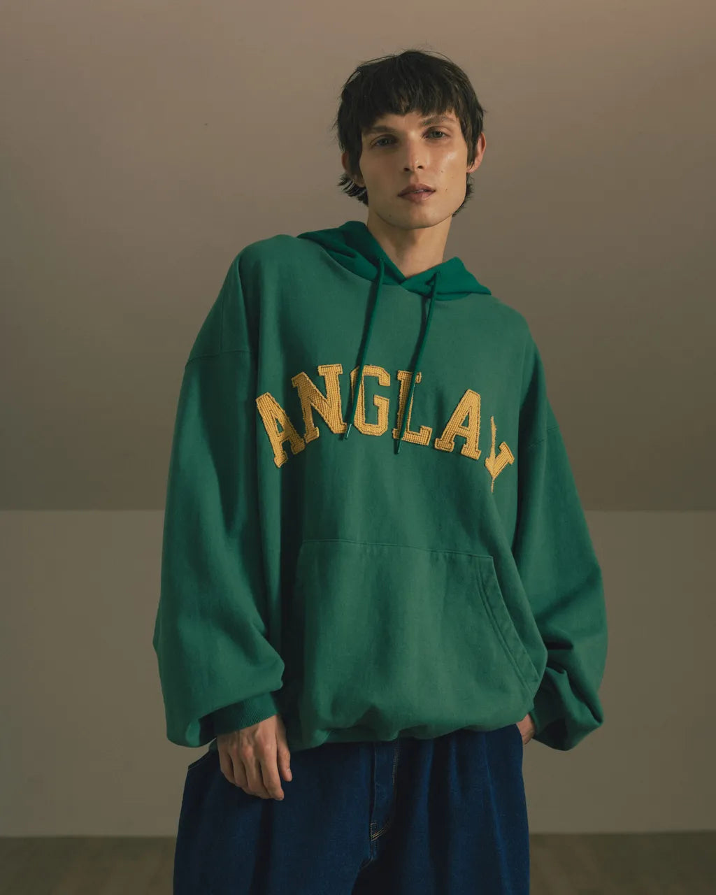 Anglan Palette Mix Appliqué Hoodie - Green
