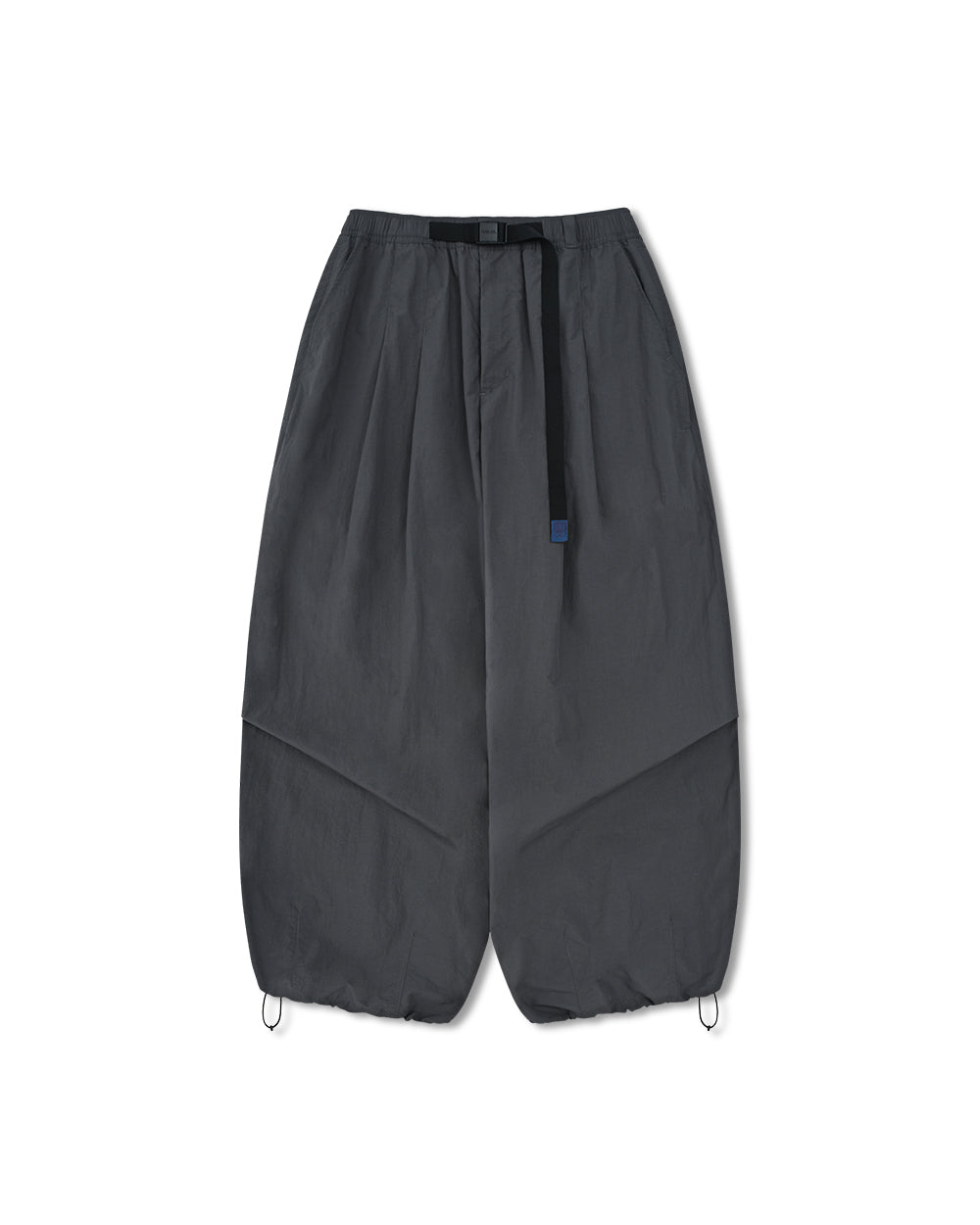 Anglan Nylon Tuck Belt String Balloon Pants - Gray