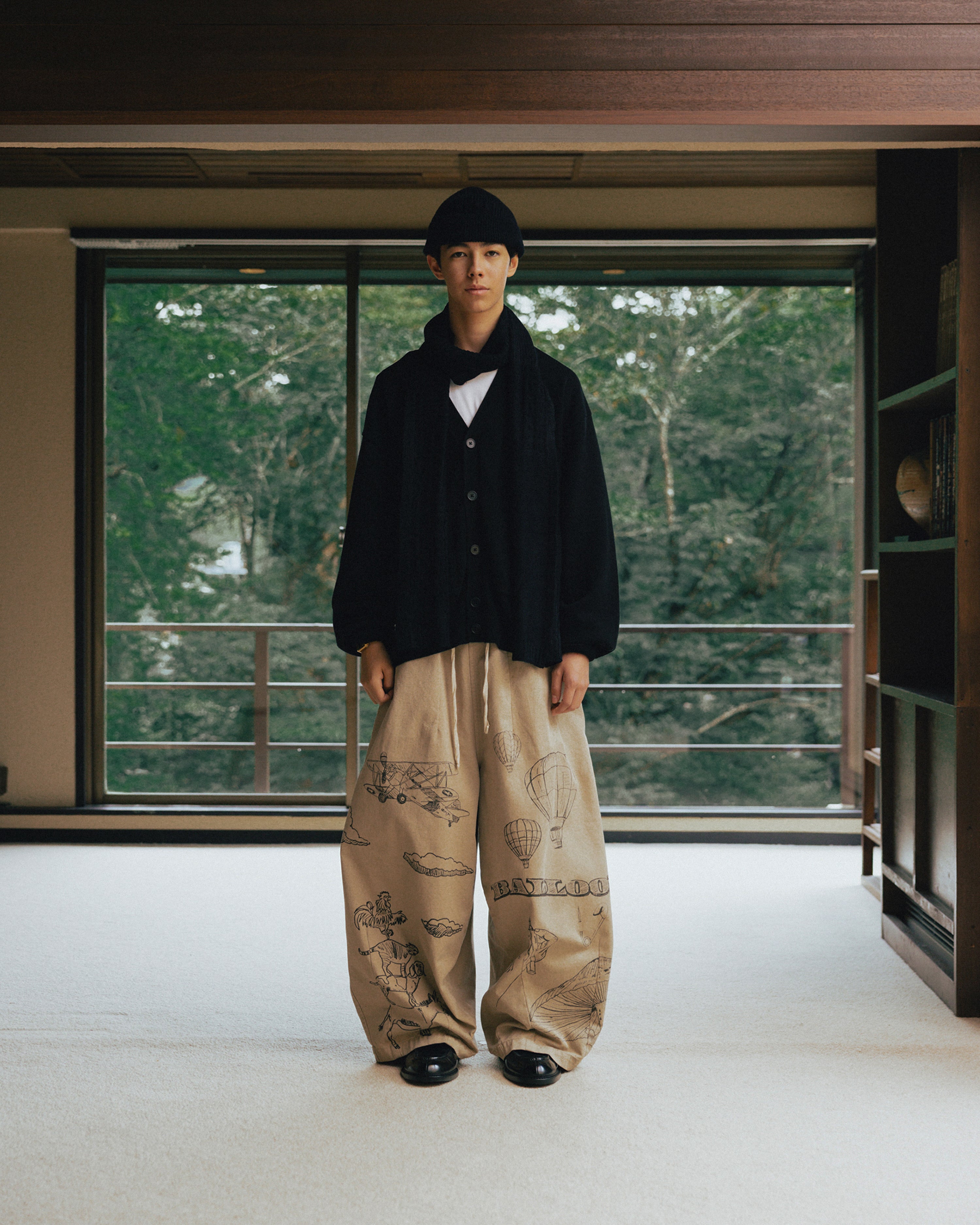 wide loose pants printed trends ss26 Korean streetwear spodnie szerokie Korea asian streetwear