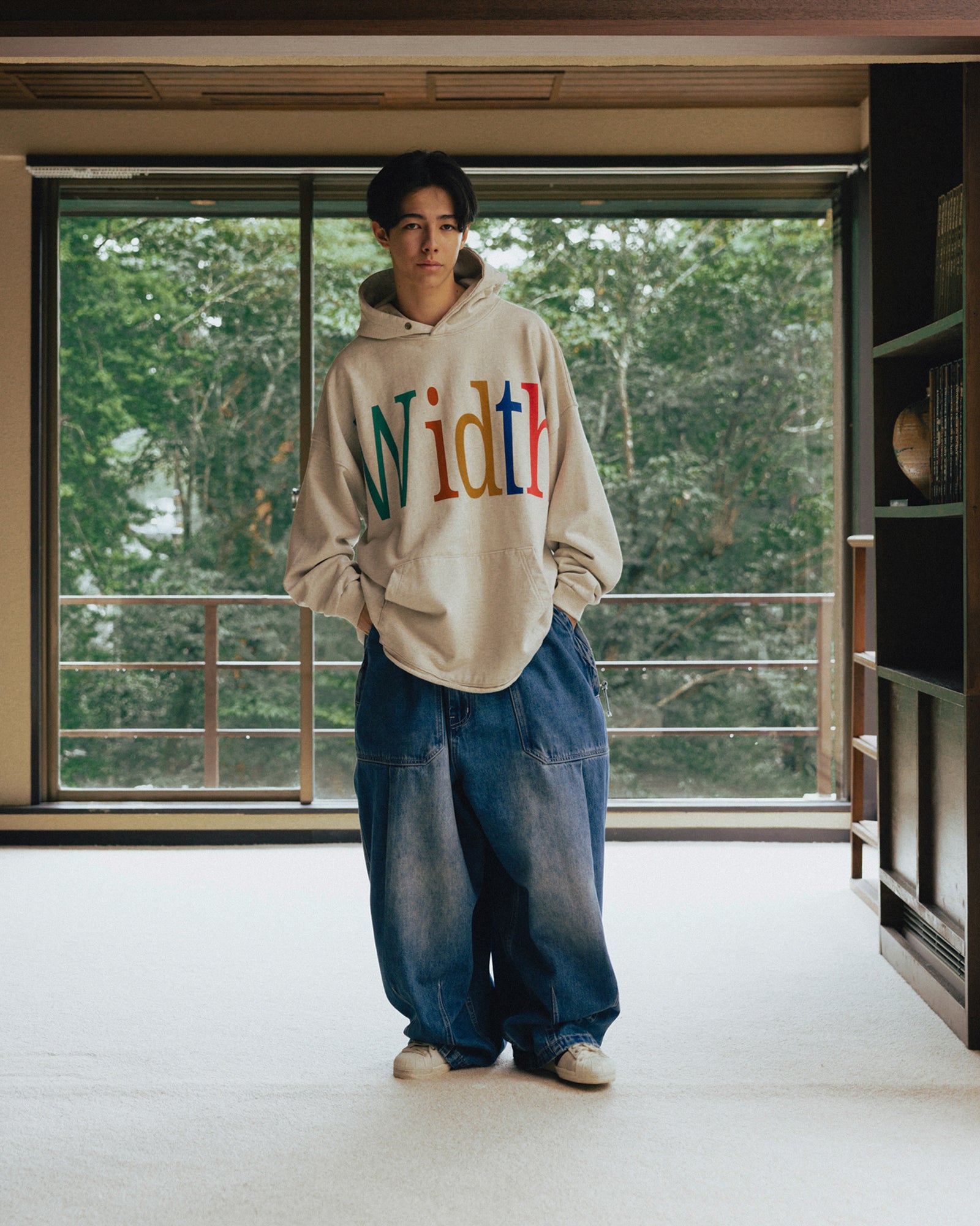 loose wide denim jeans pants asian streetwear