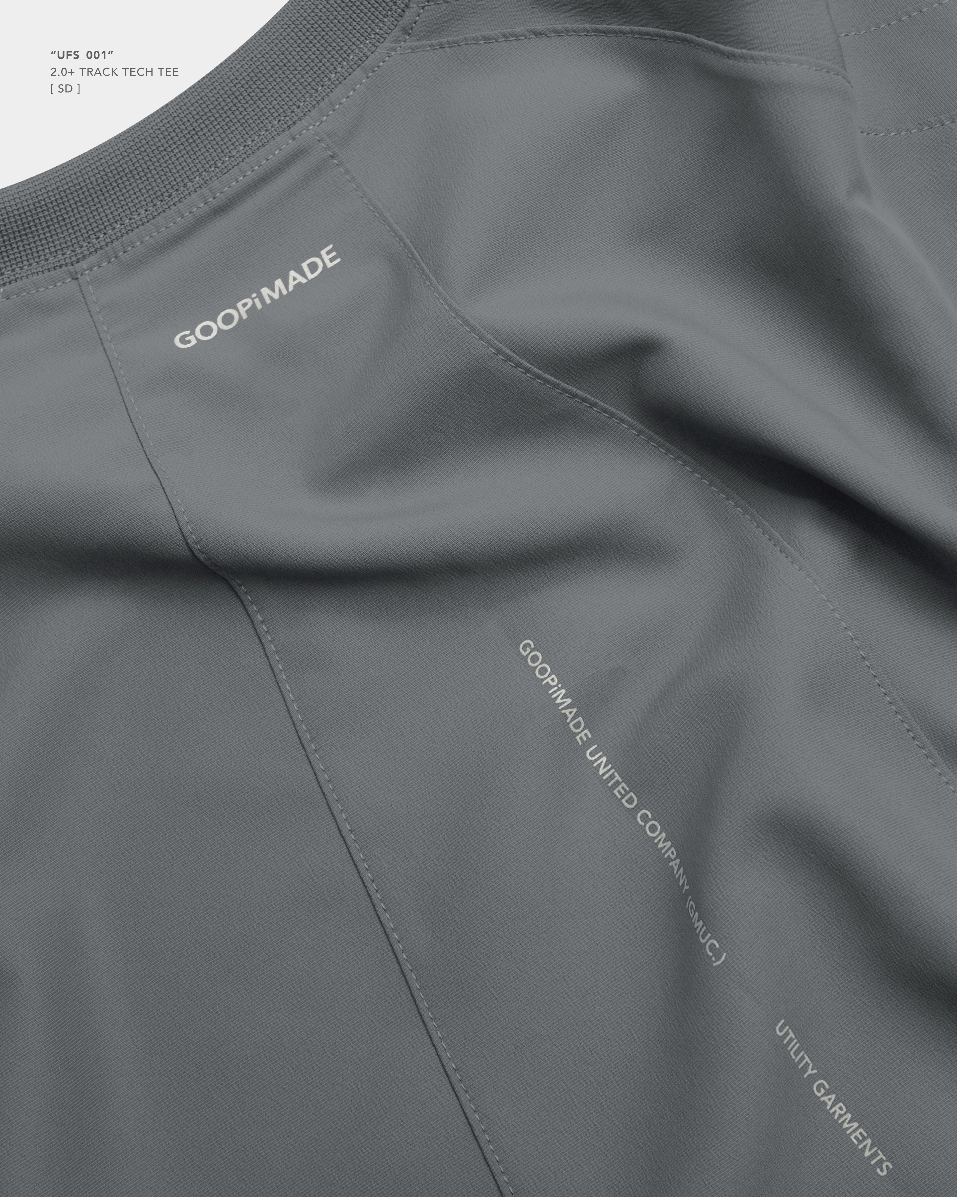 GOOPiMADE UFS_001 Track TECH Tee | Grey