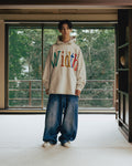 Anglan Width Print Hoodie - Oatmeal