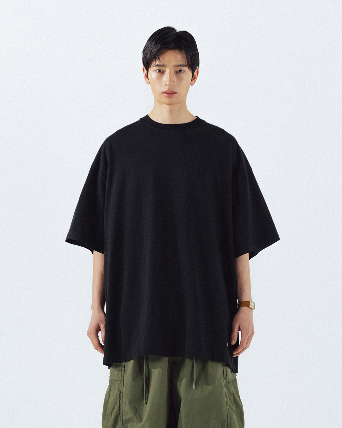 czarna koszulka cropped oversize męska loose fit heavyweight streetwear