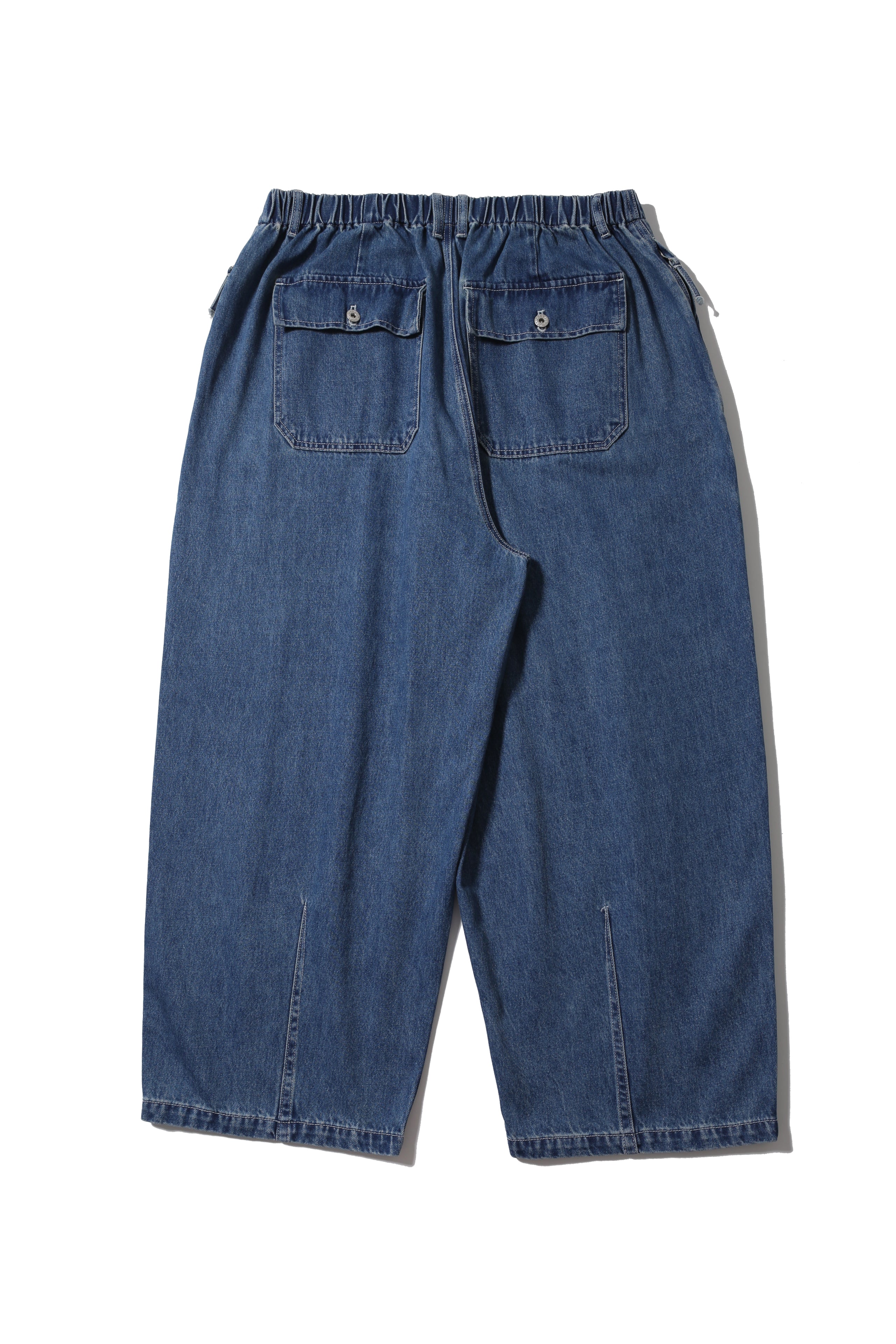Anglan Fatigue Denim Balloon Pants - Washed Blue