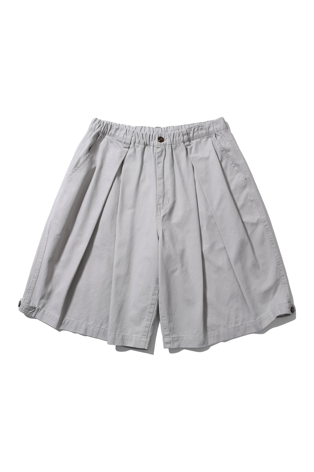 ANGLAN Cross Pleated Chino Shorts – Light Grey