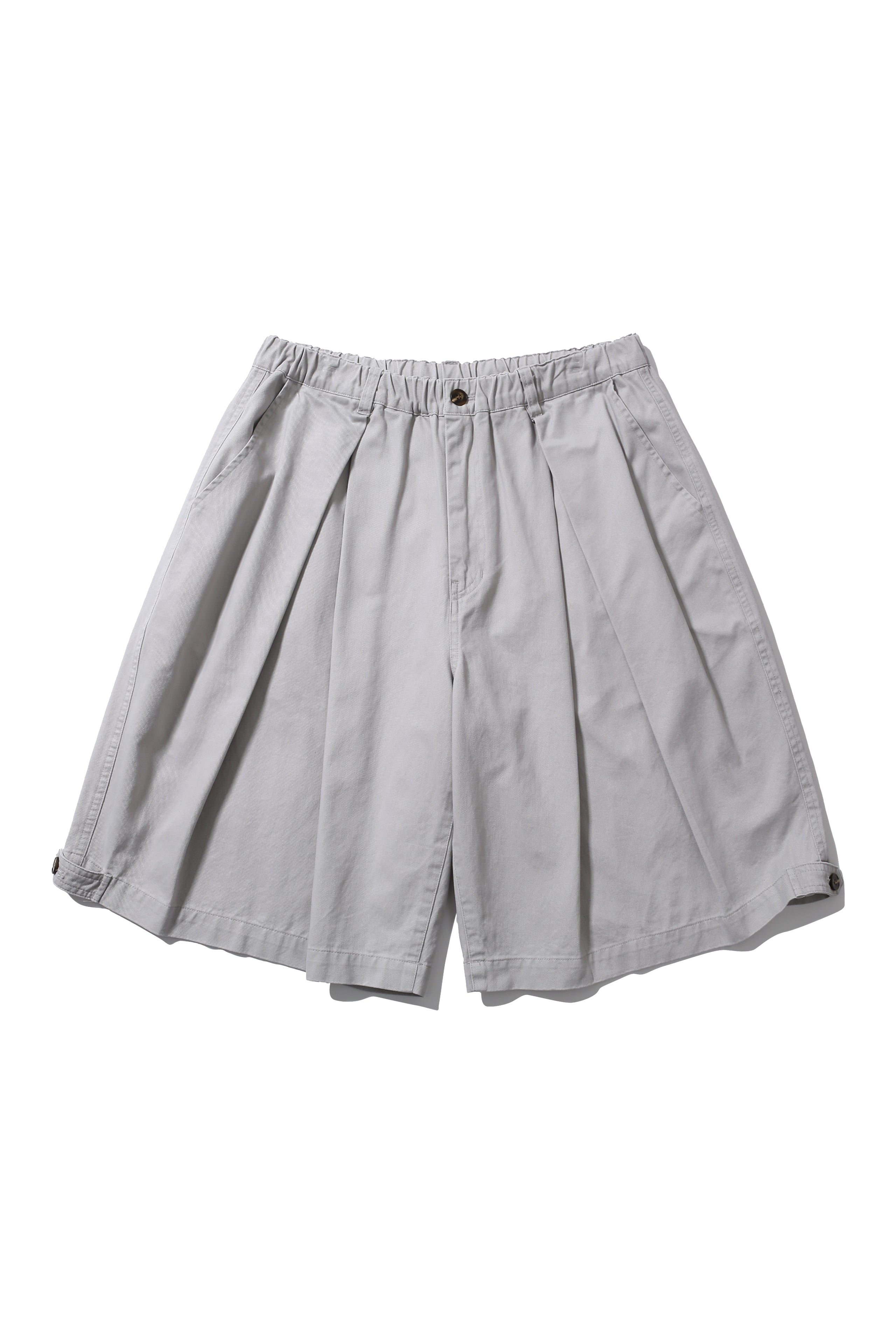 ANGLAN Cross Pleated Chino Shorts – Light Grey