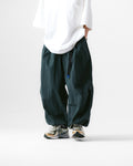 Anglan Nylon Tuck Belt String Balloon Pants - Green