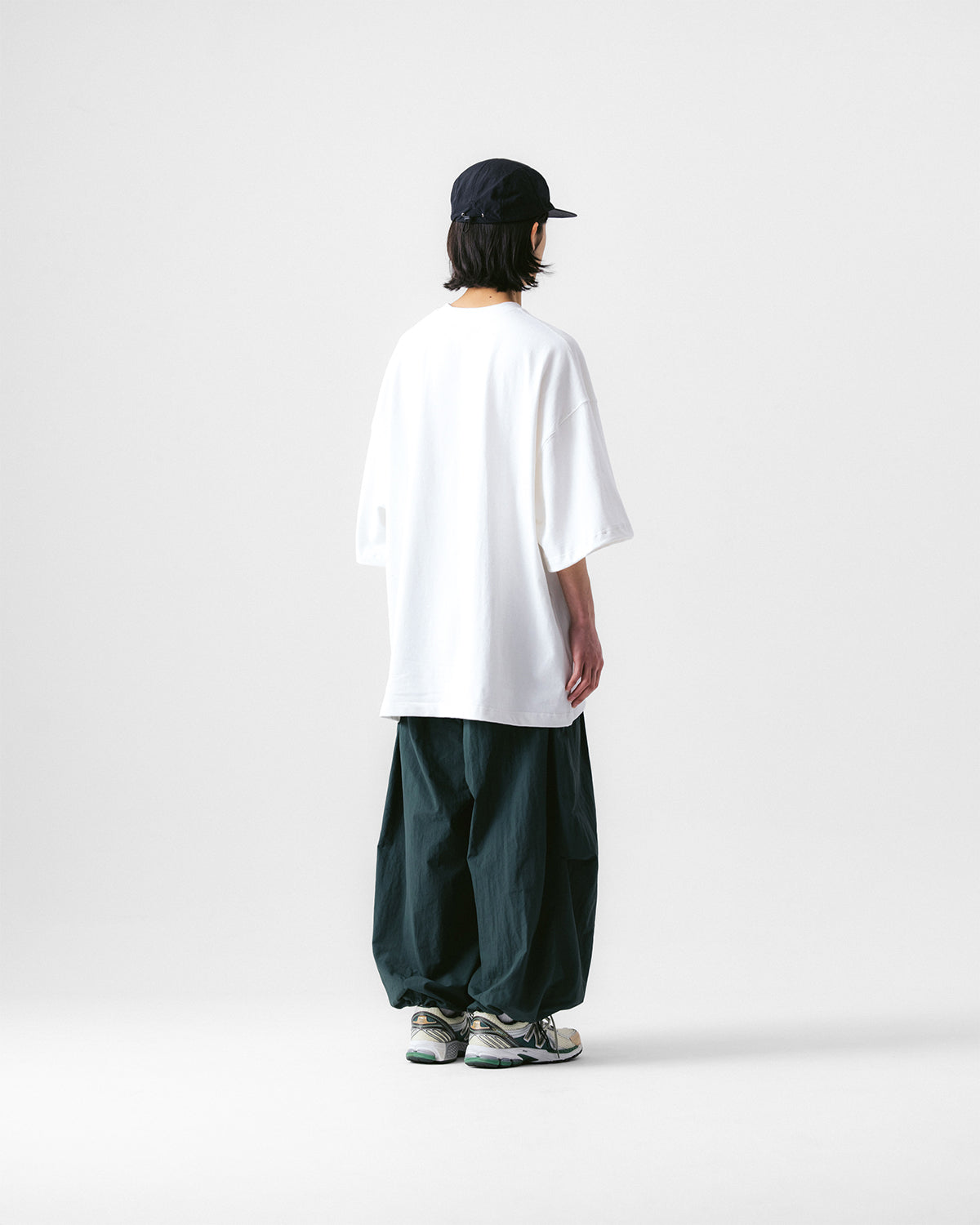 Anglan Nylon Tuck Belt String Balloon Pants - Green